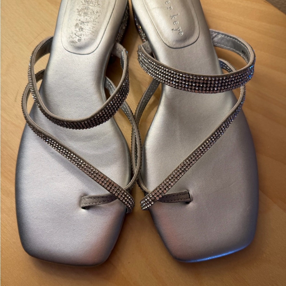 Copper Key Silver Strappy Sandals